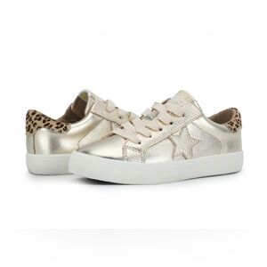 Vintage Havana Gold and Leopard Kids Sneakers